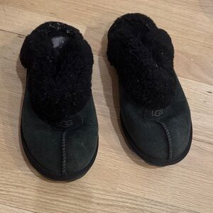 UGG Black Shearling Slip-Ons